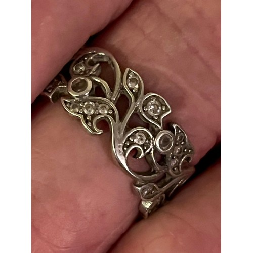 16 - .925 silver ornate ring. Size Q