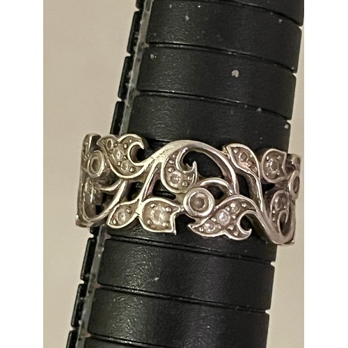 16 - .925 silver ornate ring. Size Q