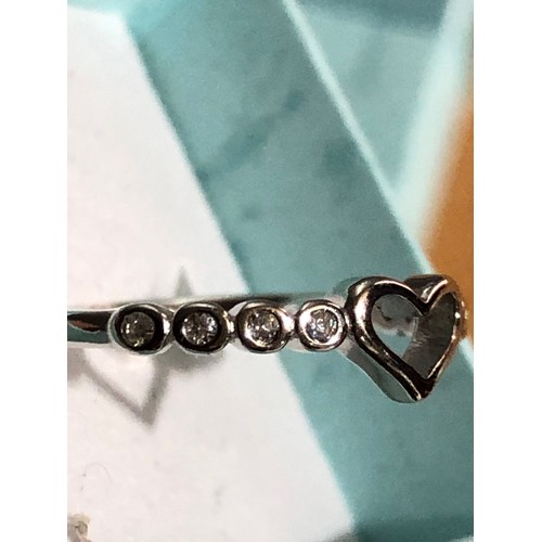 23 - Silver .925 ring with heart. Size S