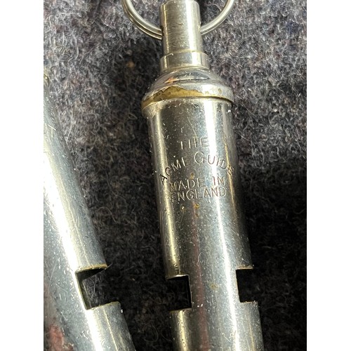 246 - 5 Vintage Acme chrome whistles as pictured