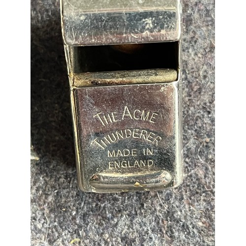 246 - 5 Vintage Acme chrome whistles as pictured