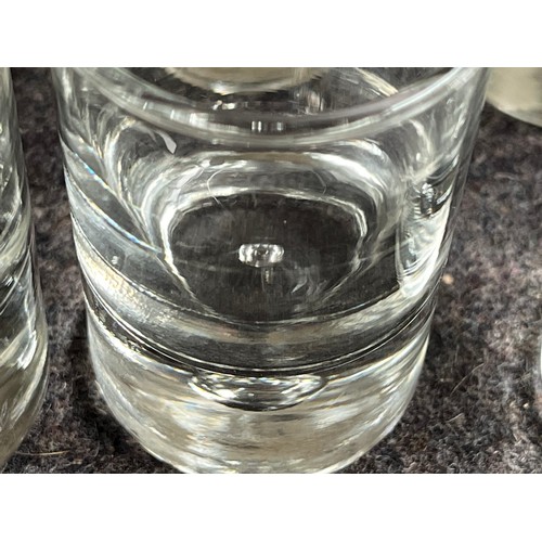 288 - Bubble base shot glasses. Set of 8