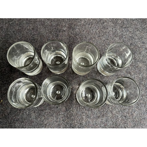 288 - Bubble base shot glasses. Set of 8