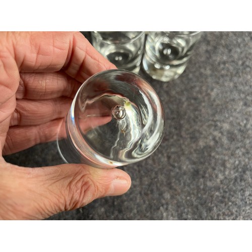 288 - Bubble base shot glasses. Set of 8