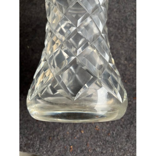 298 - Antique cut crystal glass vase