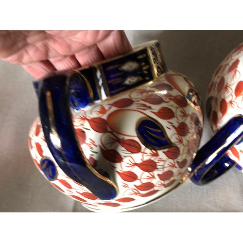 332 - Pair of large Crown Derby Imari jugs in pattern No.1015