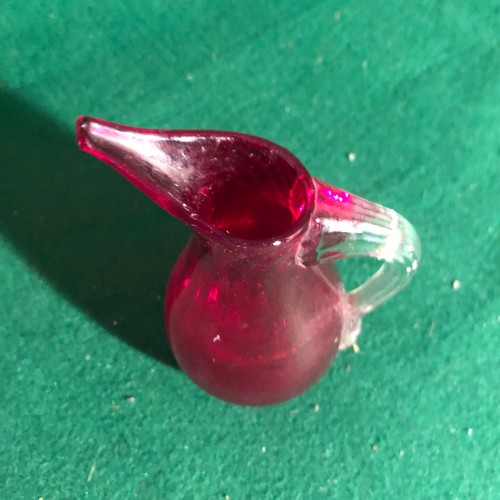 344 - Whitefriars Sparrow beak ruby coloured jug