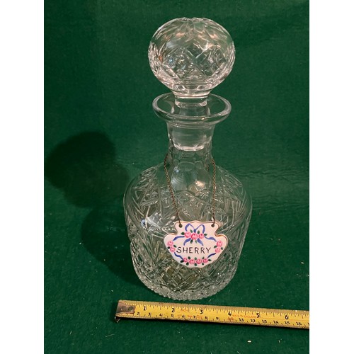 351 - Cut crystal decanter with stopper