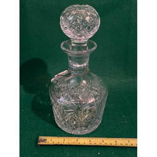 351 - Cut crystal decanter with stopper