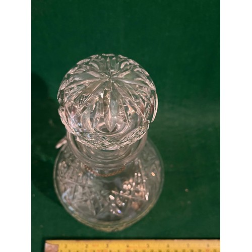 351 - Cut crystal decanter with stopper