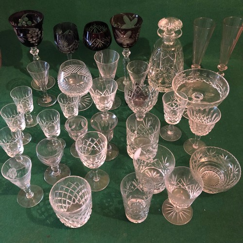 362 - Box of Hock and wine glasses