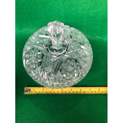 373 - Large cut crystal lidded bowl