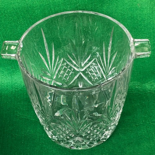 374 - Large press moulded crystal ice bucket