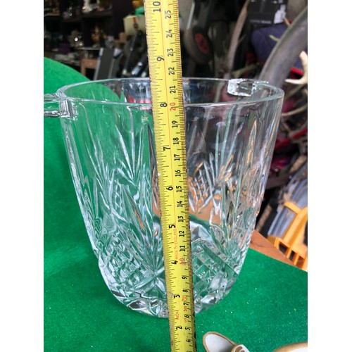 374 - Large press moulded crystal ice bucket