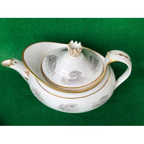 375 - Rare Worcester Bar Flight & Bar display teapot. Star crack on 1 side so display only.