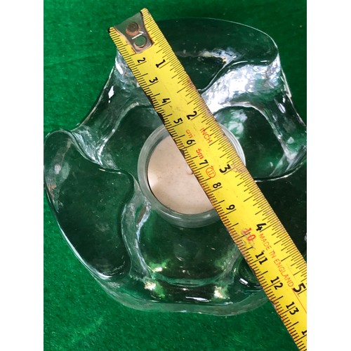 384 - Glass tea light holder with tea light