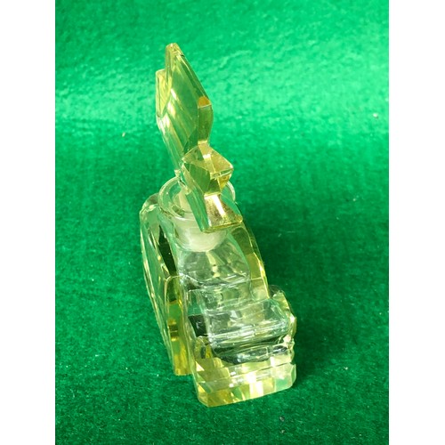 385 - Pretty Apple Green glass perfume bottle.  Art Deco