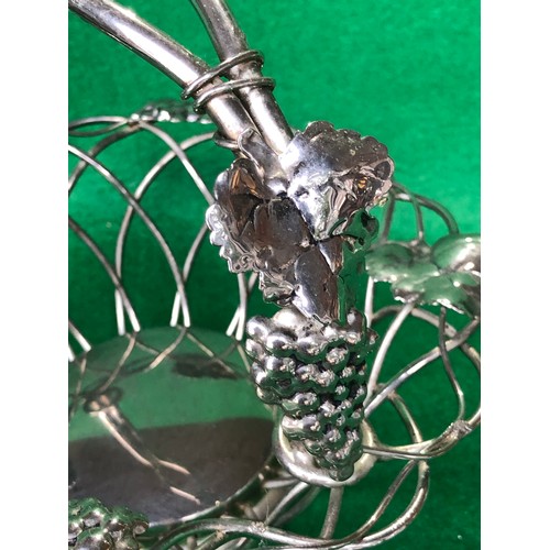 392 - Godinger Silver plated handled basket Grape decoration