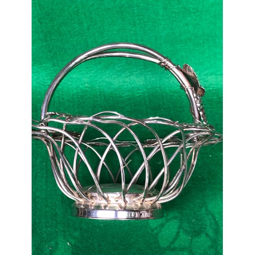 392 - Godinger Silver plated handled basket Grape decoration