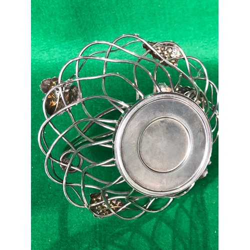 392 - Godinger Silver plated handled basket Grape decoration