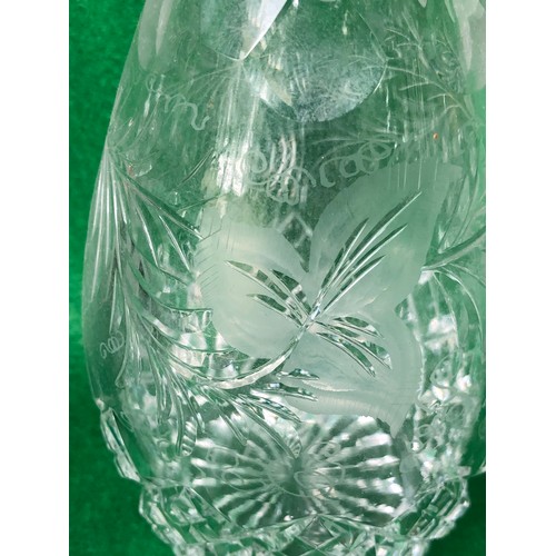 394 - HandCut vine and Tendril Crystal decanter  Possibly Tudor crystal or John Walsh