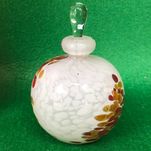 403 - Mdina glass Mottled perfume bottle signed.