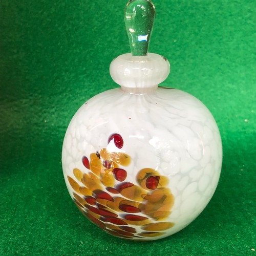 403 - Mdina glass Mottled perfume bottle signed.