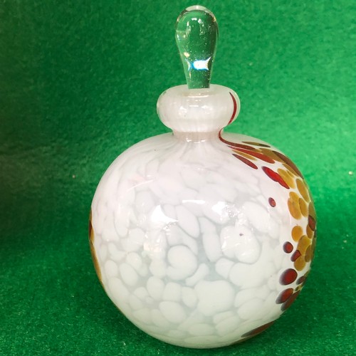 403 - Mdina glass Mottled perfume bottle signed.