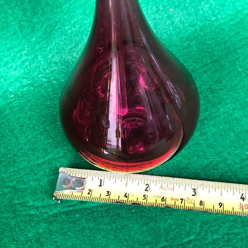 404 - Bristol Cranberry glass perfume bottle. Signed