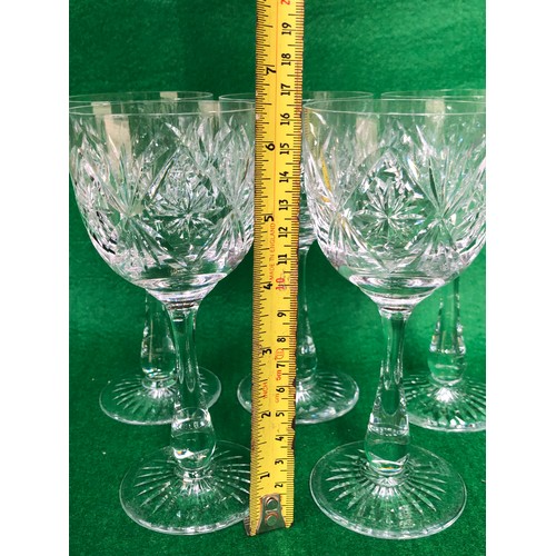 410 - Five Edinburgh Hock glasses. Signed