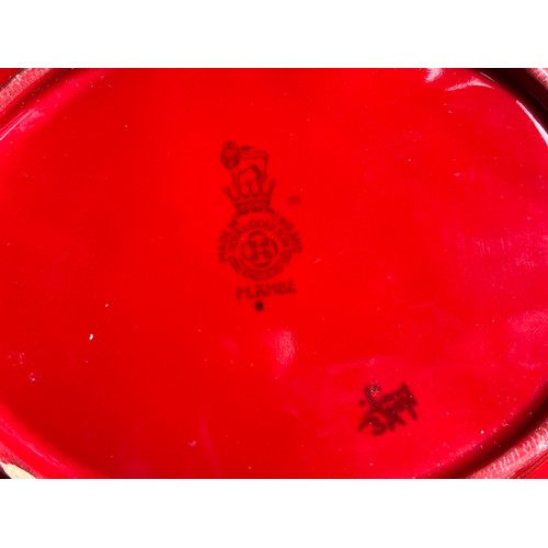 498 - Royal Doulton Flambe scalloped dish