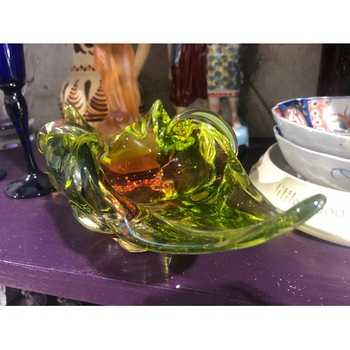 510 - Czechoslovakian coloured glass bowl