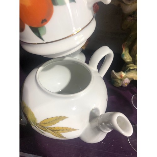 512 - Royal Worcester Evesham  teapot and strainer