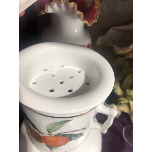 512 - Royal Worcester Evesham  teapot and strainer