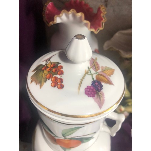 512 - Royal Worcester Evesham  teapot and strainer