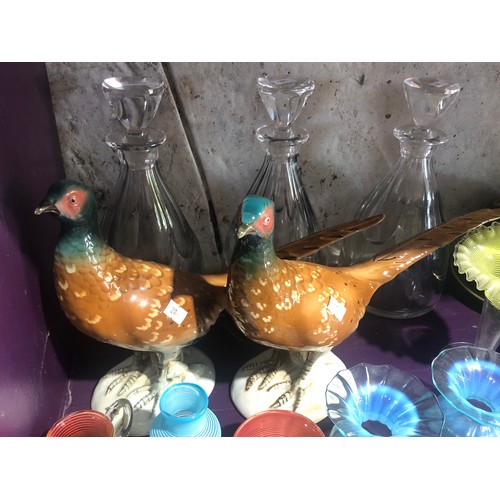 515 - Pair of Czech Republic ceramic Pheasants