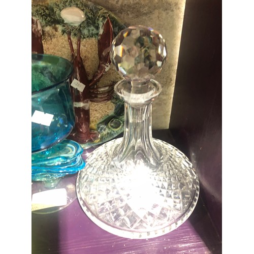 516 - Waterford crystal glass ships decanter