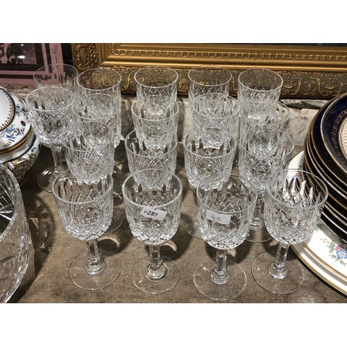 536 - 18 Thomas Webb Normandy pattern sherry glasses. Signed