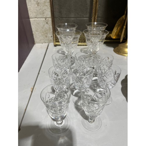 546 - Cut crystal glasses and Edwardian etched glasses