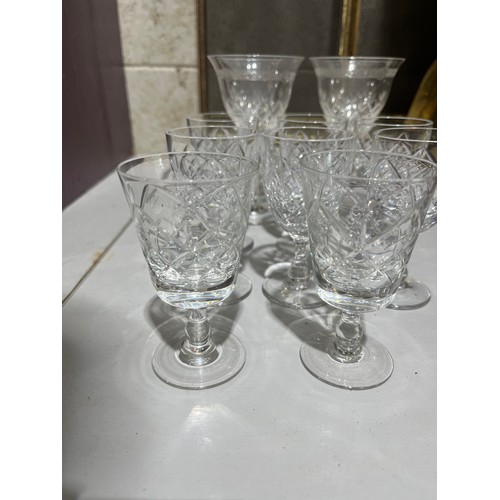 546 - Cut crystal glasses and Edwardian etched glasses