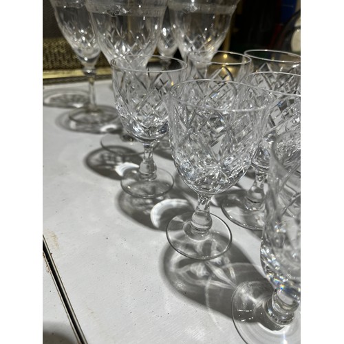 546 - Cut crystal glasses and Edwardian etched glasses