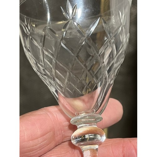 546 - Cut crystal glasses and Edwardian etched glasses