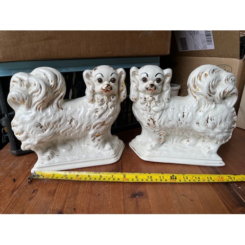 563 - Pair of Genuine old Staffordshire Wally dog Spaniels with reg. No.