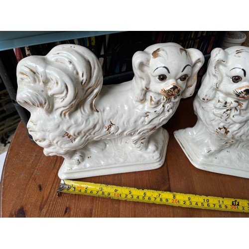 563 - Pair of Genuine old Staffordshire Wally dog Spaniels with reg. No.