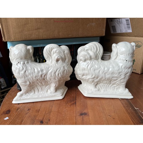 563 - Pair of Genuine old Staffordshire Wally dog Spaniels with reg. No.