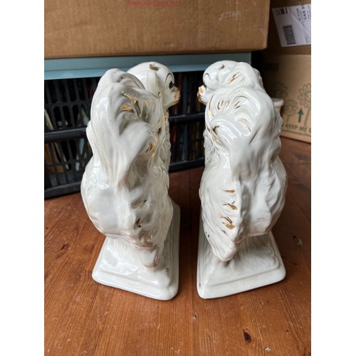 563 - Pair of Genuine old Staffordshire Wally dog Spaniels with reg. No.