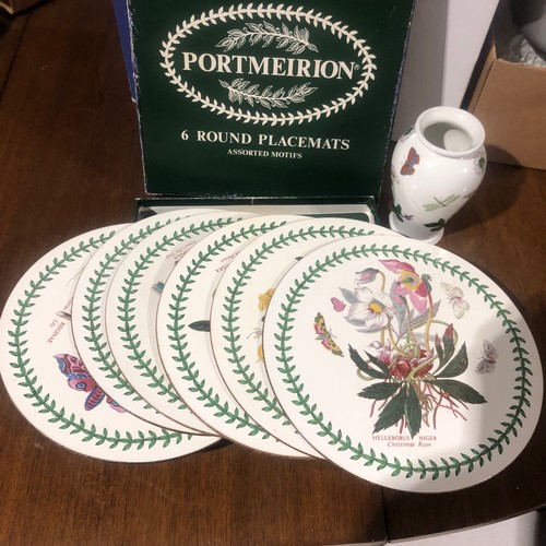 617 - Portmeirion vase and six boxed place mats