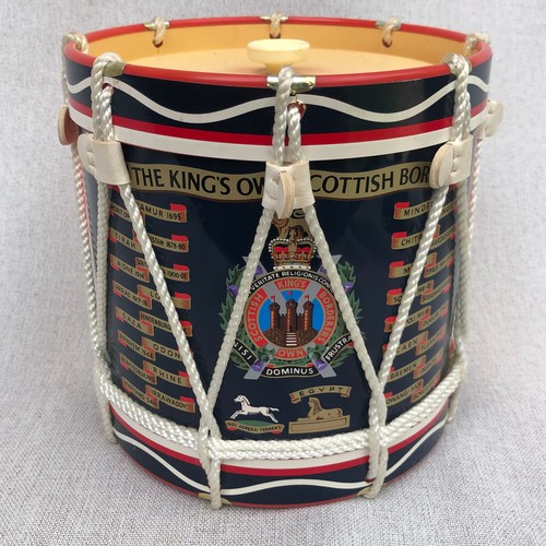 705 - Kings own Scottish Borderers Plastic Drum Ice bucket. By regimental replicas.