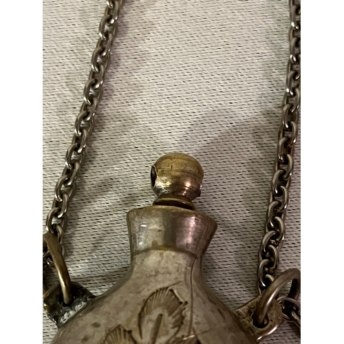 99 - Silver plated brass perfume bottle in the style of Tiffany Elsa Peretti