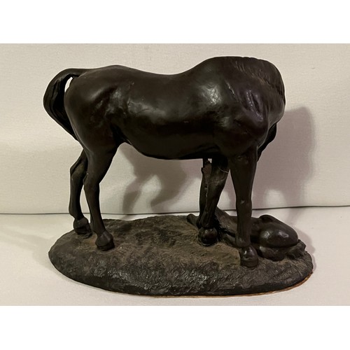 223 - David Geenty Heredities  DG12 Bronze resin figurine of a horse and Foal.